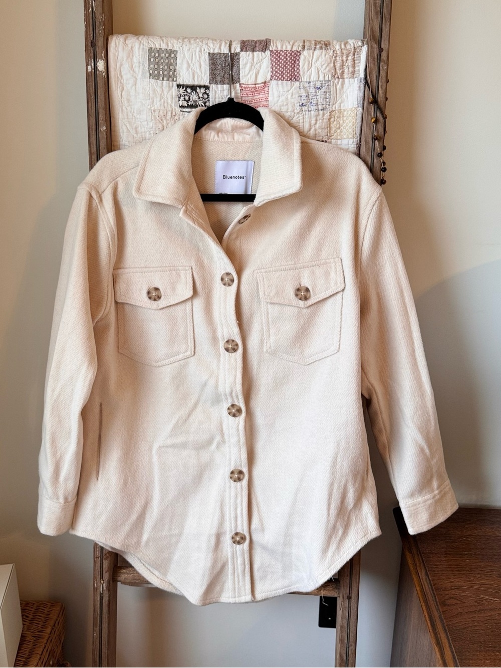 Bluenotes Cream Utility Shacket Jacket